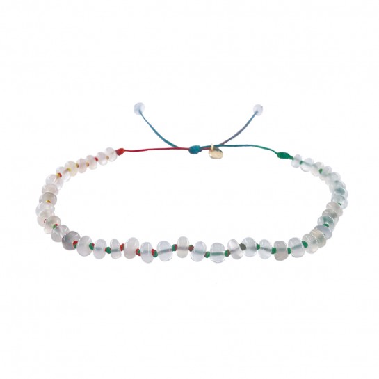 ANKLET CANDIES EN PIERRE DE LUNE BLANC