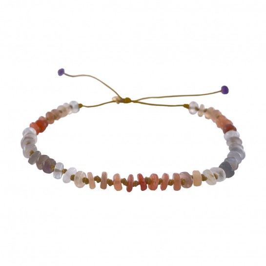 ANKLET CANDIES IN MULTICOLORED MOONSTONE