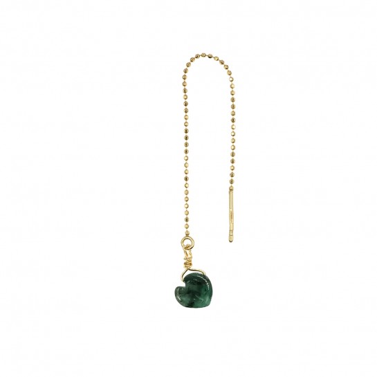 B.O SHORT DIAMOND CHAIN EMERALD HEART