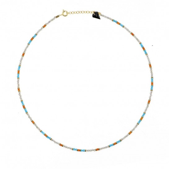 collier facette en labradorite