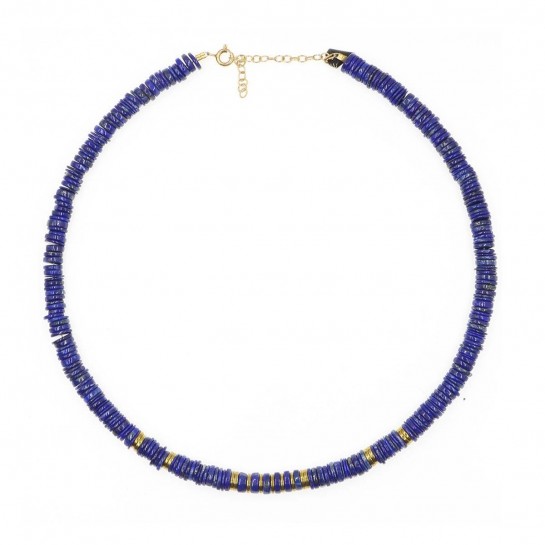 puka necklace in blue lapis lazuli