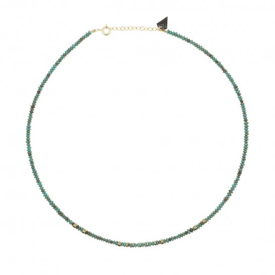 collier puka en turquoise couleur  bleu