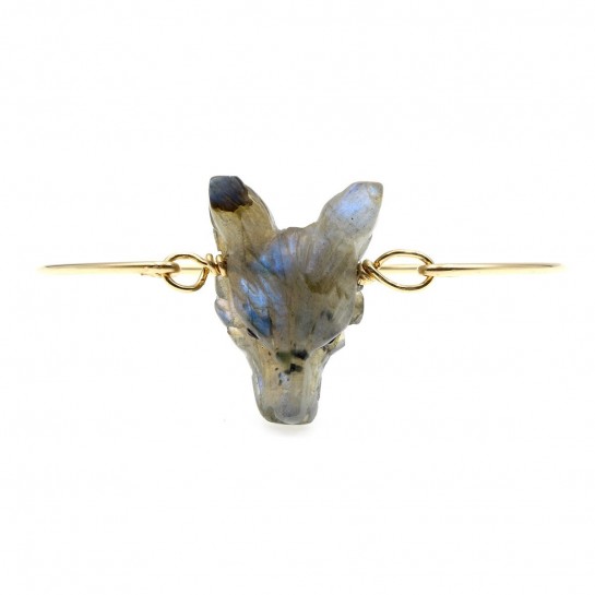 bracelet loup en labradorite couleur gris