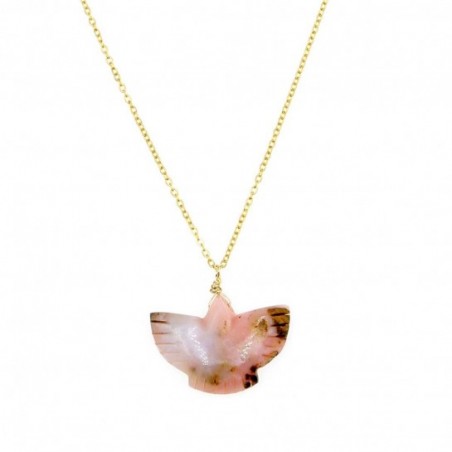 collier condor en opale couleur  rose