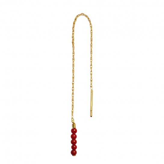 B.O CHAINE COURTE  AND PENDENTIF CORAIL ROUGE