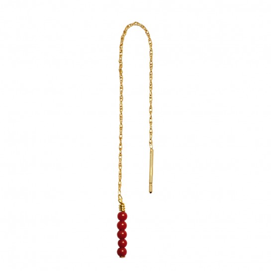 B.O CHAINE COURTE  ET PENDENTIF CORAIL ROUGE