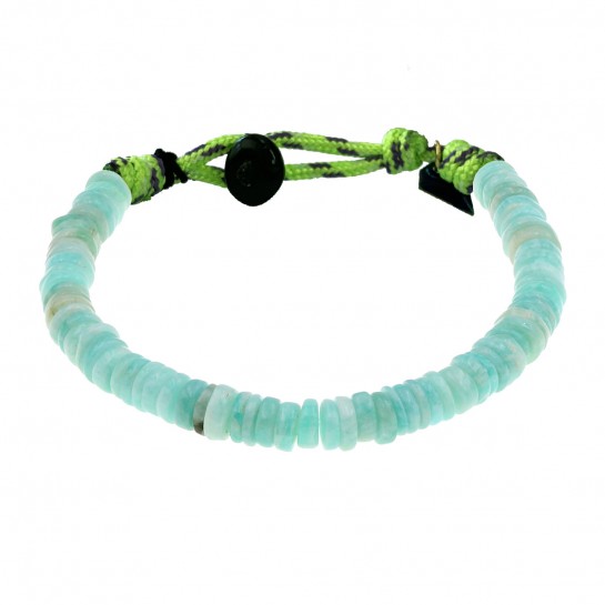 Bracelet Puka simple amazonite