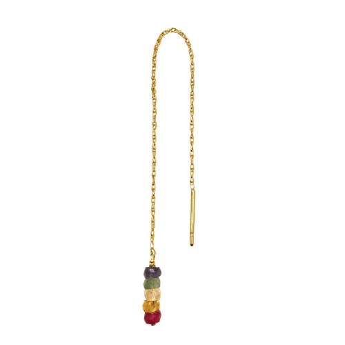 B.O CHAINE COURTE  AND PENDENTIF SAPHIR MULTICOLORE