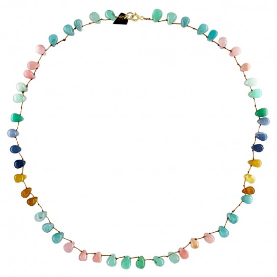Multicolored Opal Drop Necklace