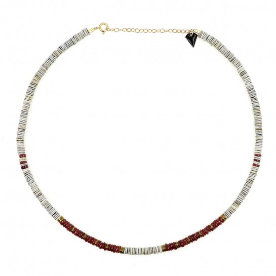 PUKA SHELL AND GARNET NECKLACE my precious gem
