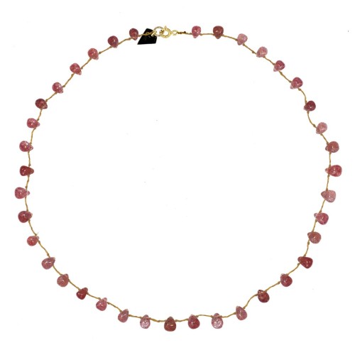 COLLIER GOUTTE EN STRAWBERRY QUARTZ ROSE