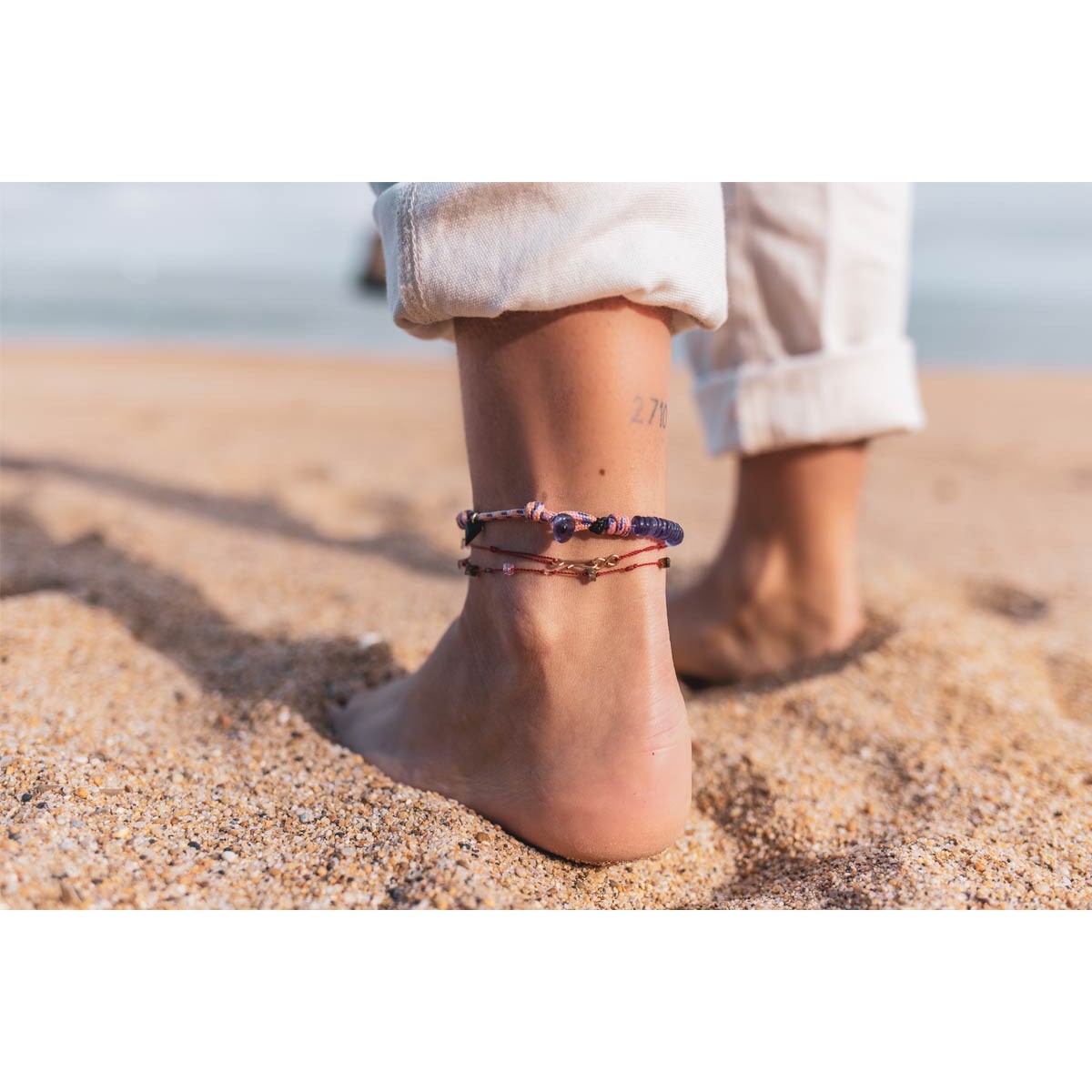 Amethyst ankle hotsell bracelet
