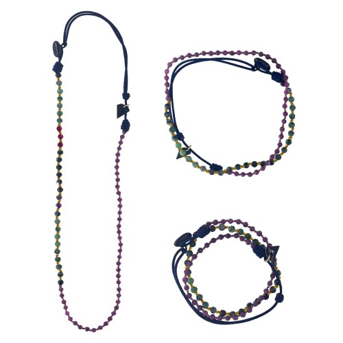 BIJOU 1/2/3 TOURS EN RUBIS ZOISITE ET RUBIS