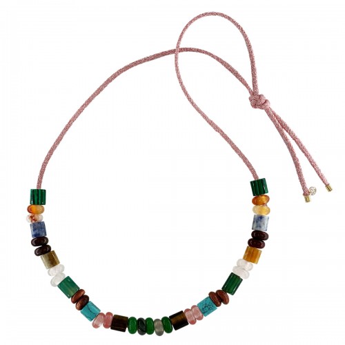 Pink DIY long necklace