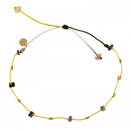 ANKLET PETIT PRÉCIEUX JAUNE CARRÉ