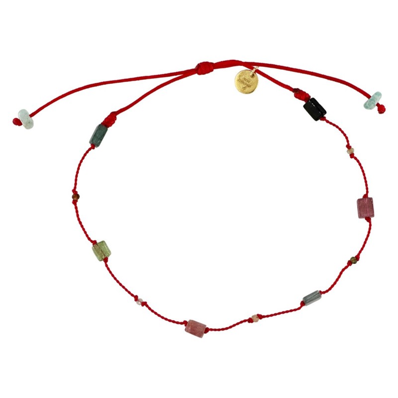 ANKLET PETIT PRÉCIEUX ROUGE RECTANGLE