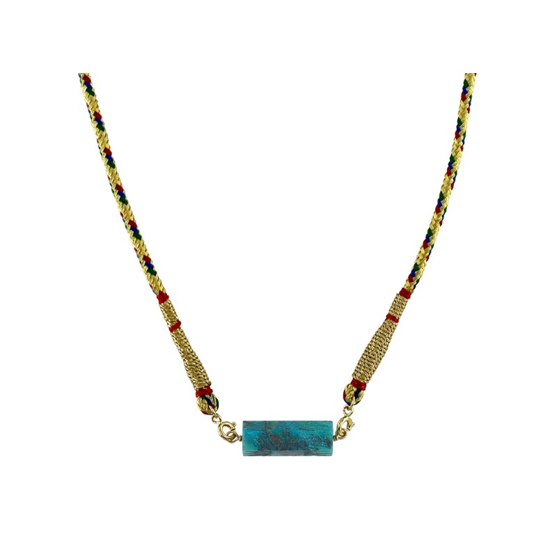ROLLA BOLLA CHRYSOCOLLE AND GOLD WOVEN CORD