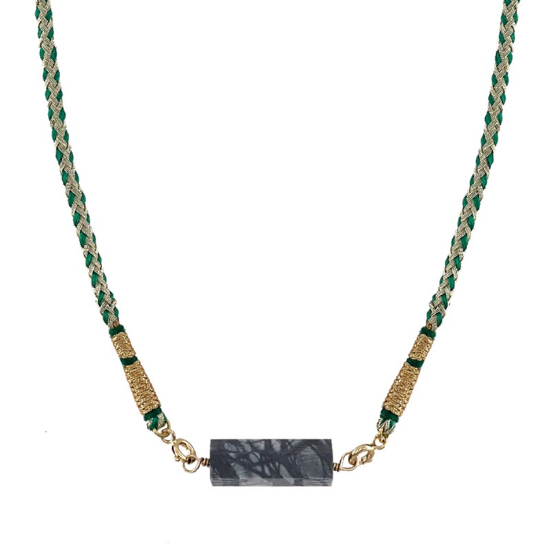 ROLLA BOLLA JASPER AND GREEN WOVEN CORD