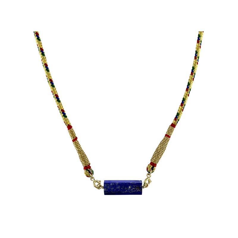 ROLLA BOLLA LAPIS LAZULI AND GOLDEN WOVEN CORD