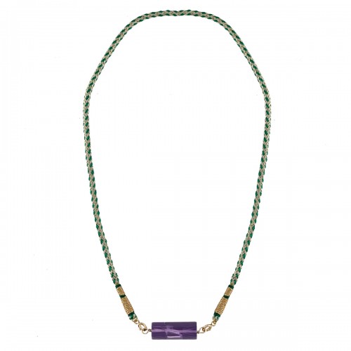 ROLLA BOLLA AMETHYST AND GREEN WOVEN CORD