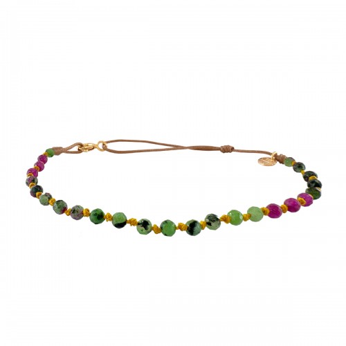 ANKLET CANDIES EN RUBIS ZOISITE