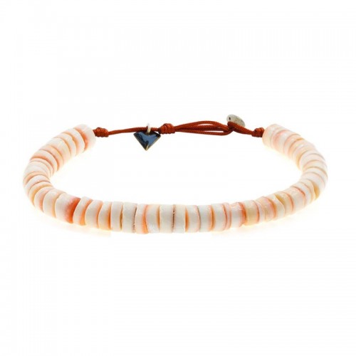 BRACELET HOMME EN COQUILLAGE ROSE