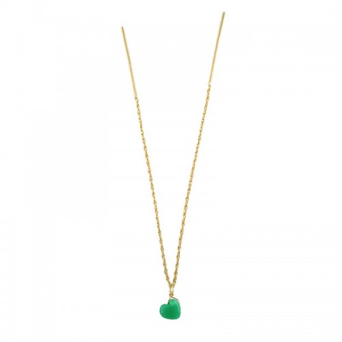 B.O. CHAINE DOUBLE CHRYSOPRASE CŒUR