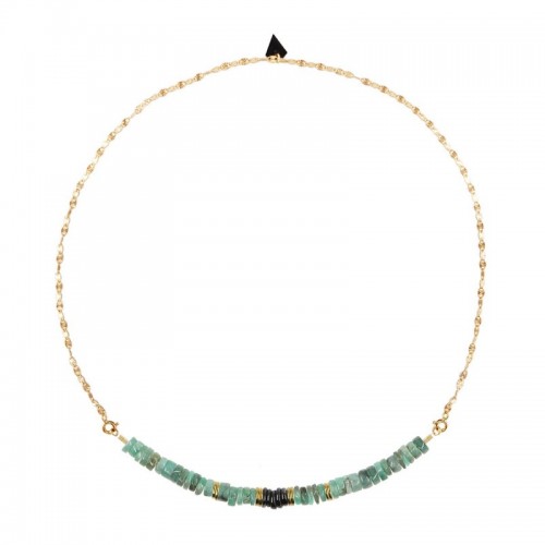 COLLIER SOLEIL ET PUKA EN EMERAUDE