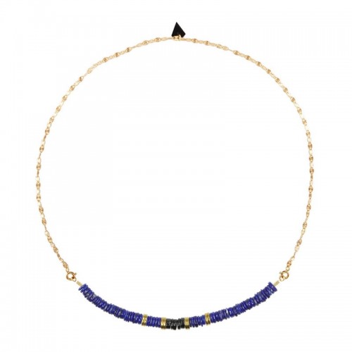 SUN AND PUKA NECKLACE IN LAPIS LAZULI