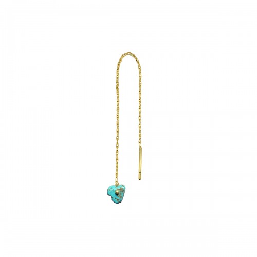 EARRING Short turquoise chain