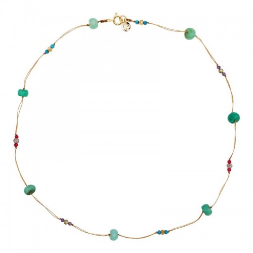 COLLIER JELLIES EN CHRYSOPRASE ET TOURMALINE