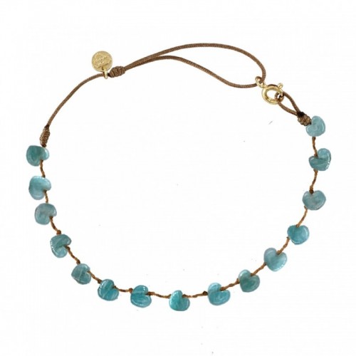 ANKLET COEUR EN AMAZONITE