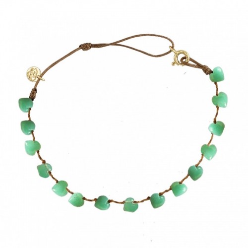 ANKLET COEUR EN CHRYSOPRASE