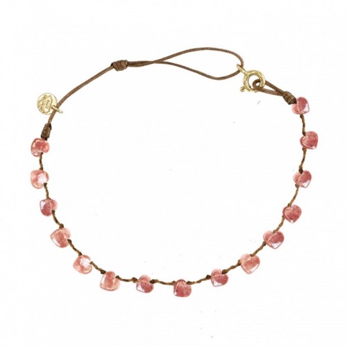 ANKLET COEUR EN STRAWBERRY QUARTZ