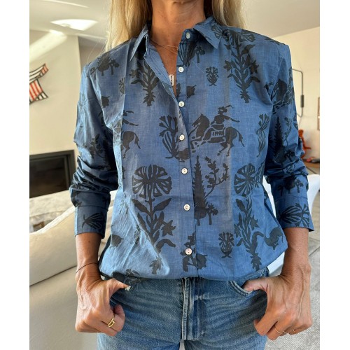 Blue patterned shirt