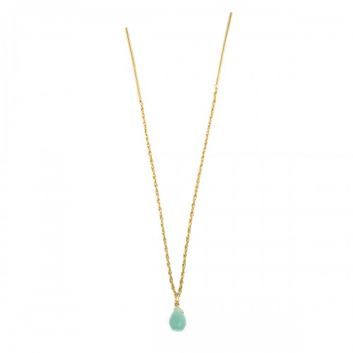 B.O. CHAINE DOUBLE AMAZONITE GOUTTE