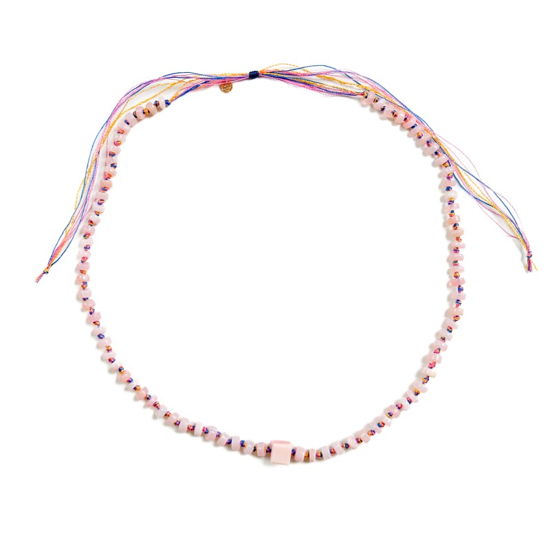 Collier Candies Cube OPALE ROSE