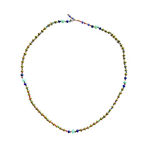 COLLIER MAN AFRICAN PERLES YELLOW