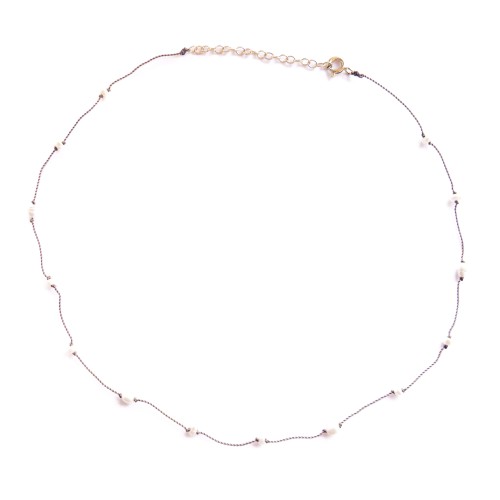 Collier section BEIGE et perles d'eau douce