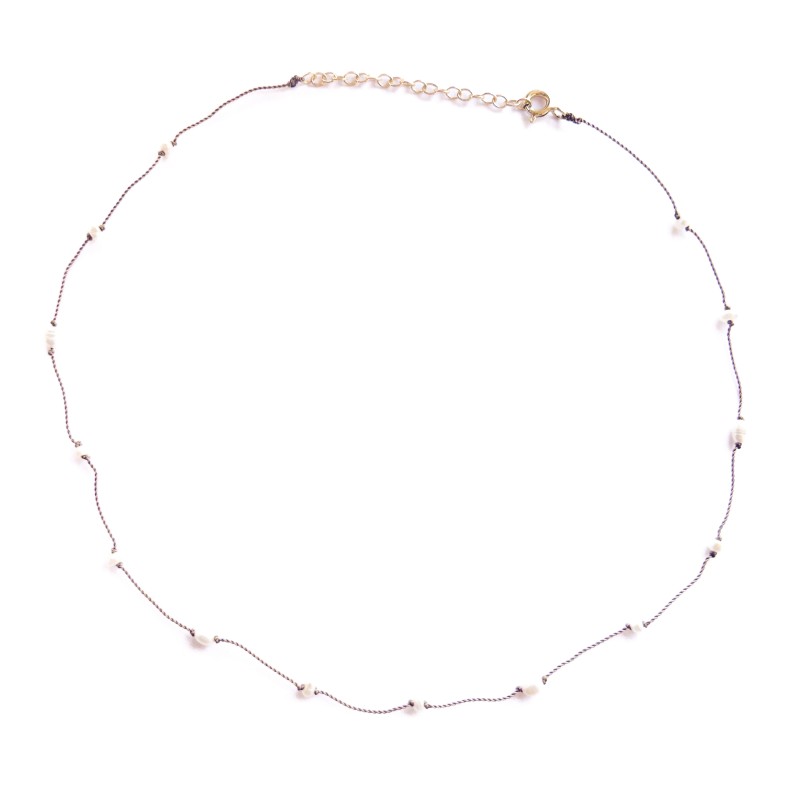 Collier section BEIGE et perles d'eau douce