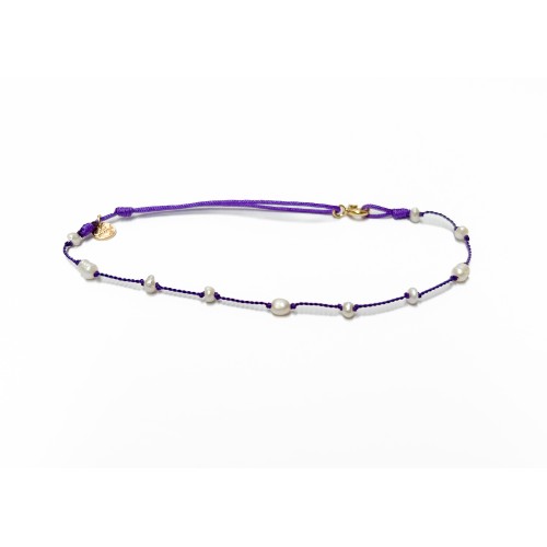 ANKLET SECTION PERLES D'EAU DOUCE VIOLET