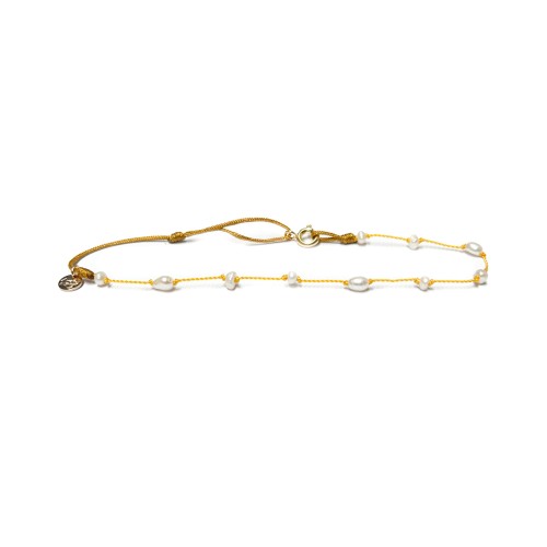 ANKLET SECTION PERLES D'EAU DOUCE JAUNE