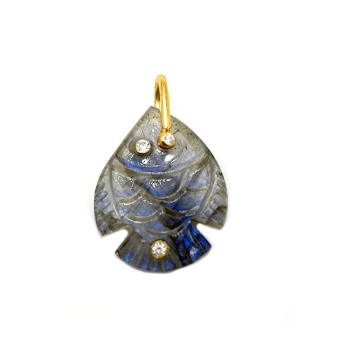 Pendentif fish labradorite
