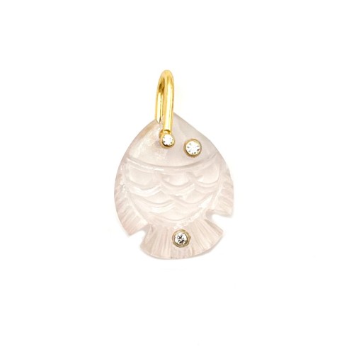 Pendentif fish quartz rose
