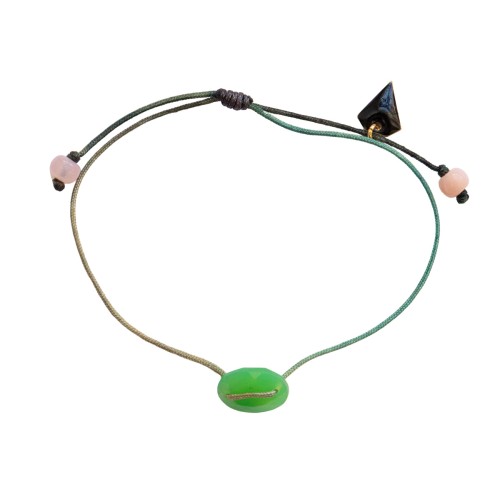 Bracelet porte bonheur avec pierre chrysoprase
