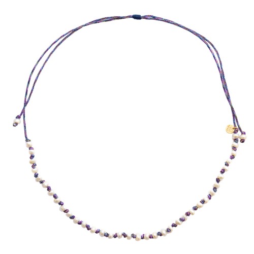 NATURAL FRESHWATER PEARL NECKLACE PURPLE/GOLD