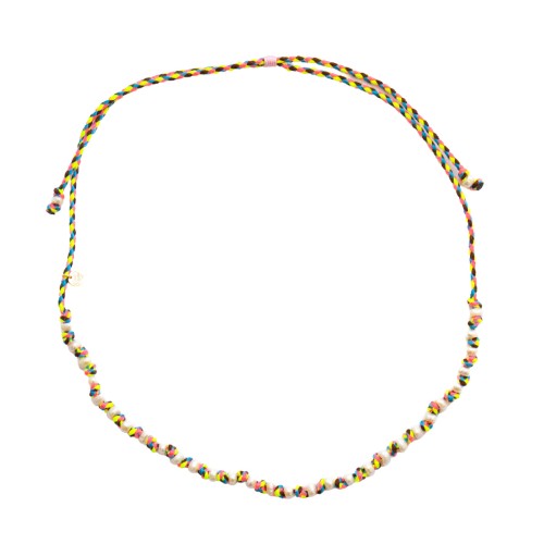 NATURAL FRESHWATER PEARL NECKLACE PINK / NEON YELLOW