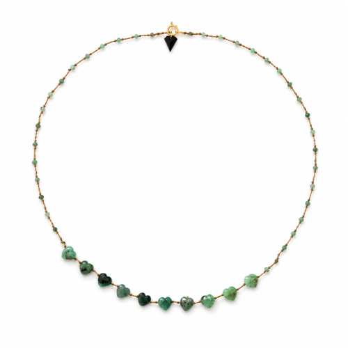 Emerald heart faceted Necklace