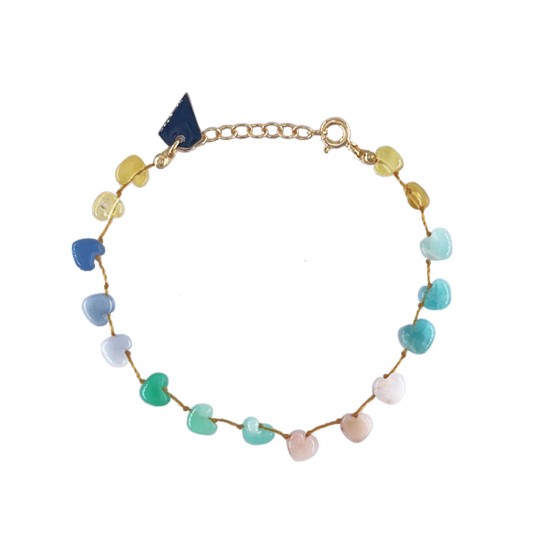 MULTICOLORED OPAL HEART BRACELET