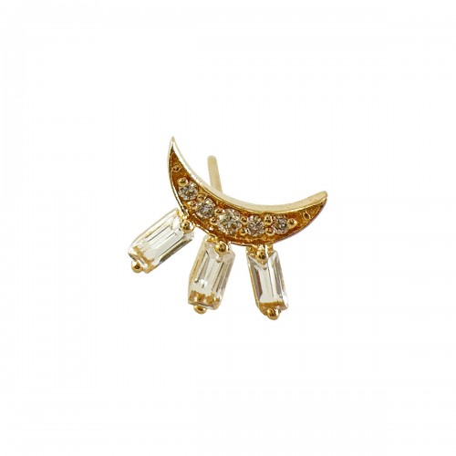 copy of EARRING DEMI LUNE EN OR, DIAMANT ET TOURMALINE